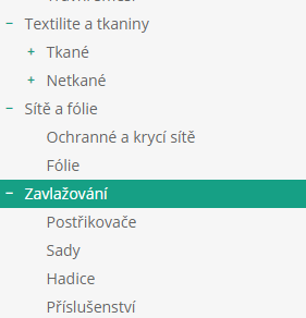 boční menu